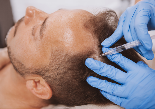 hairloss treatment injections in scalp by professional trichologist