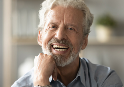 elderly man smiling